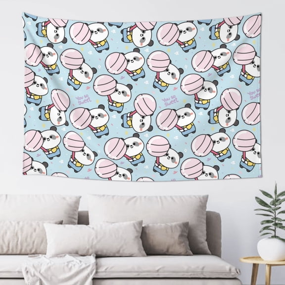 Xecao Cute Panda Bear Print Tapestry, Wall Hanging Room Funny Decor, Backdrop Room Decor for Bedroom Living Room dormitory