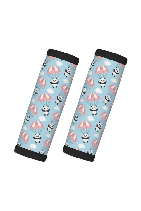 Cute Panda Flying in the Sky Print 2 Pack Luggage Handles Wrap Grips Identifiers Bright Luggage Markers, Unique Travel Essentials,Bright Luggage Markers