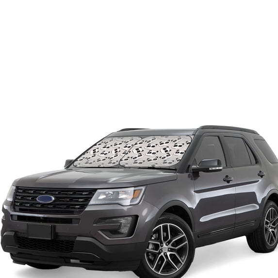 Xecao Cute Panda for Foldable Car Sun Shades (2-Pack) offer sun protection with an easy-fold design for convenient windshield shading.