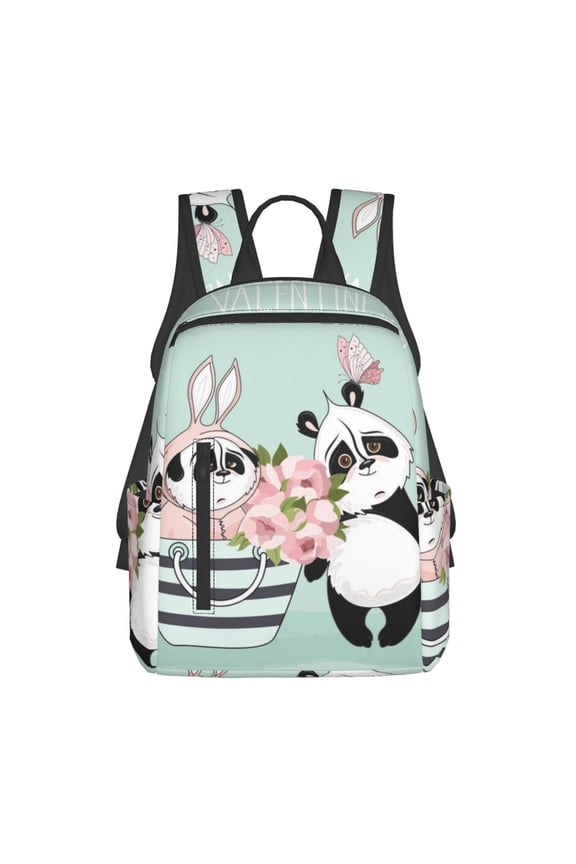 Cute Panda print Backpack For women men Aesthetic Lightweight Travel Daypack Simple Cute Backpack For Bookbag