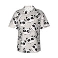 thumbnail image 1 of Xecao Cute Panda print Hawaiian shirt - a stylish short-sleeve button-down for men, perfect for casual beach and tropical outings., 1 of 9