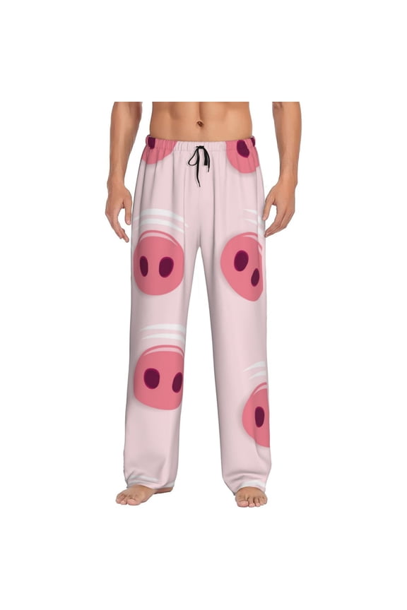 Cute Pig Nose Men's Straight Lounge Pajama Pants: The Ultimate in Comfortable Sleepwear