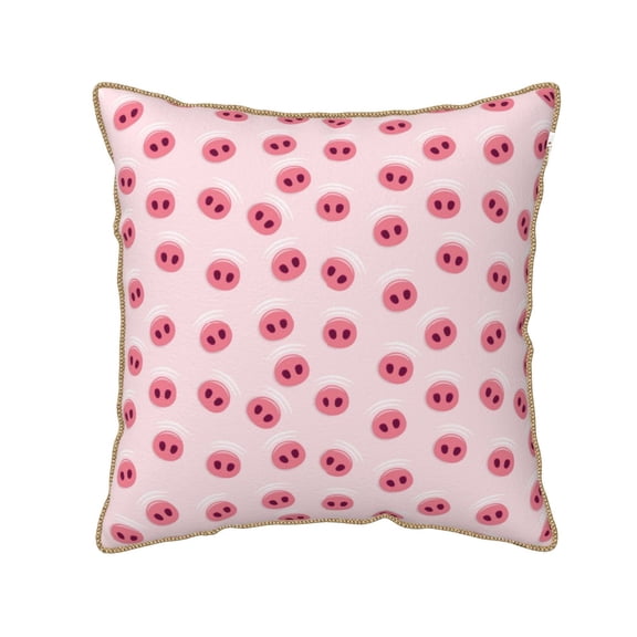 Xecao Cute Pig Nose Print Soft Velvet Decorative Throw Pillow Covers, Square Cushion Cases for Bed, Sofa, Living Room, Car, and Indoor Outdoor Use-16"x16"