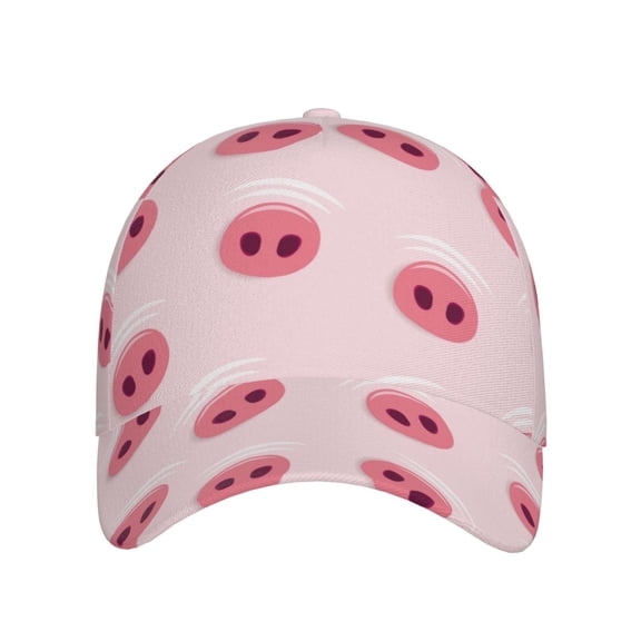 Xecao Cute Pig Nose for Baseball Cap: Unisex, crafted from classic polyester twill fabric, featuring a soft unconstructed design