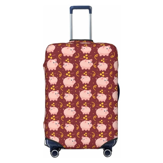 Xecao Cute Pig with Coins print Elastic Luggage Cover, with double-sided print , is perfect for travel, business, and daily use