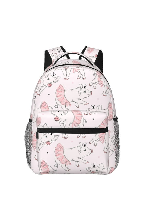 Cute Piggy Ballerina Backpack, a stylish and functional choice for both men and women, is the perfect basic bookbag for college, work, or travel