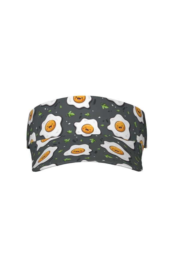 Cute Poached Eggs for Adult Sun Cap offers versatile sun protection with adjustable Velcro for a secure fit.