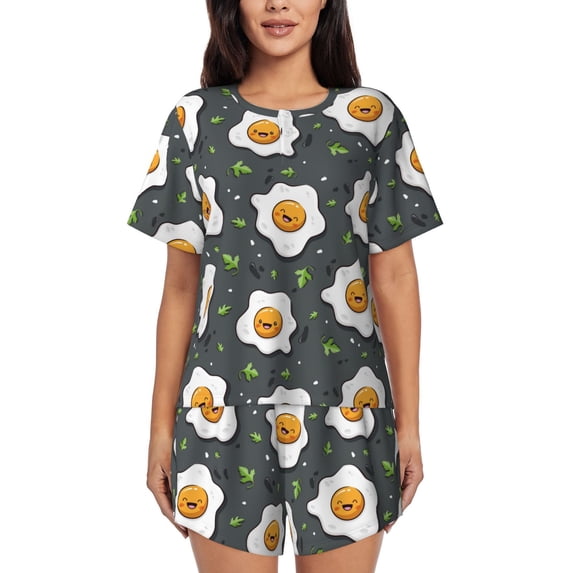 Xecao Cute Poached Eggs print Swimsuit for women, Summer-ready, sporty style.Quick-dry fabric. Many sizes & colors.