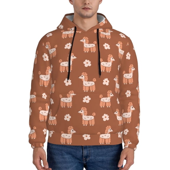 Xecao Cute Poodle Dog Pattern Men's Adult Pullover Hoodie,Hooded Sweatshirt-Medium