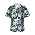 thumbnail image 1 of Xecao Cute Poodle Dog print Hawaiian shirt - a stylish short-sleeve button-down for men, perfect for casual beach and tropical outings., 1 of 9