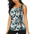 thumbnail image 1 of Xecao Cute Poodle Dog print women's scoop neck, loose-fit workout tank tops for the gym., 1 of 9