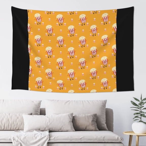 Xecao Cute Popcorn Print Tapestry, Wall Hanging Room Funny Decor, Backdrop Room Decor for Bedroom Living Room dormitory