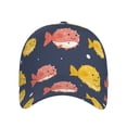 thumbnail image 1 of Xecao Cute Puffer Fish for Baseball Cap: Unisex, crafted from classic polyester twill fabric, featuring a soft unconstructed design, 1 of 5