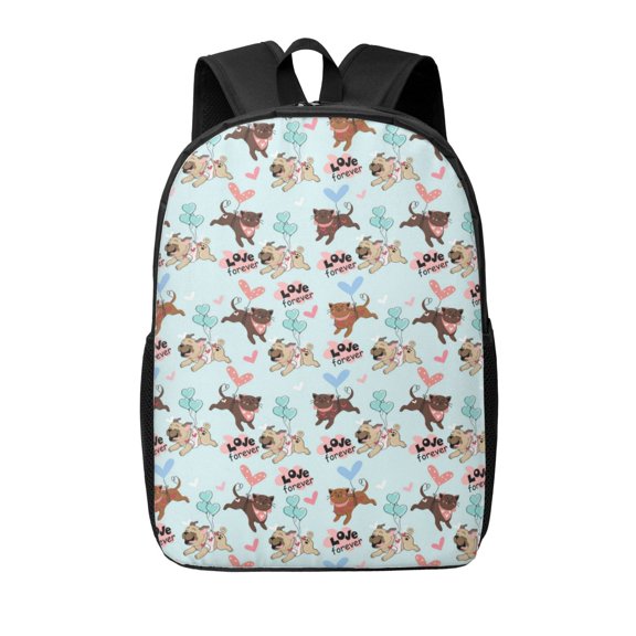Xecao Cute Pug Dogs print Travel Backpack, Large Computer Backpack for Men Women, College School Rucksack Book Bag