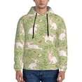 thumbnail image 1 of Xecao Cute Rabbit And Flower Pattern Men's Adult Pullover Hoodie,Hooded Sweatshirt-4X-Large, 1 of 7