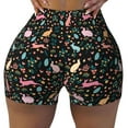 thumbnail image 1 of Xecao Cute Rabbit And Flower Print Workout Shorts for Women Soft Smooth Gym Yoga Scrunch Active Tennis Workout Running Shorts, 1 of 9