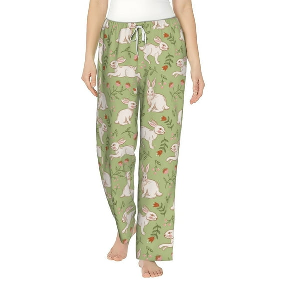 Xecao Cute Rabbit And Flower Women's Straight Lounge Pajama Pants: The Epitome of Relaxed Sleepwear