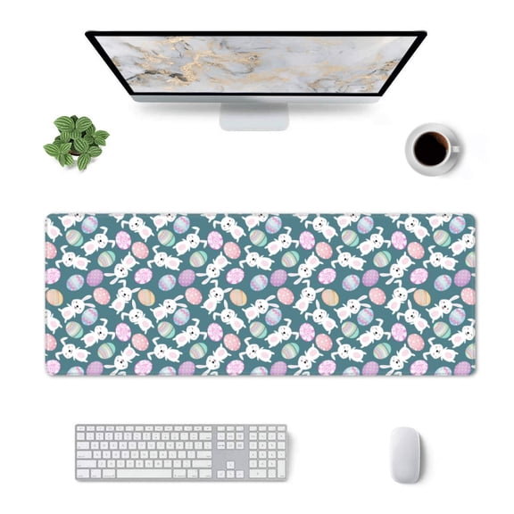 Xecao Cute Rabbit Easter for Mouse Pad - Waterproof Extended Contour Mouse Mat, Large Gaming Mousepad Laptop Keyboard Mat with Non-Slip Rubber Base