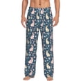 thumbnail image 1 of Xecao Cute Rabbit Floral Men's Straight Lounge Pajama Pants: The Ultimate in Comfortable Sleepwear, 1 of 9