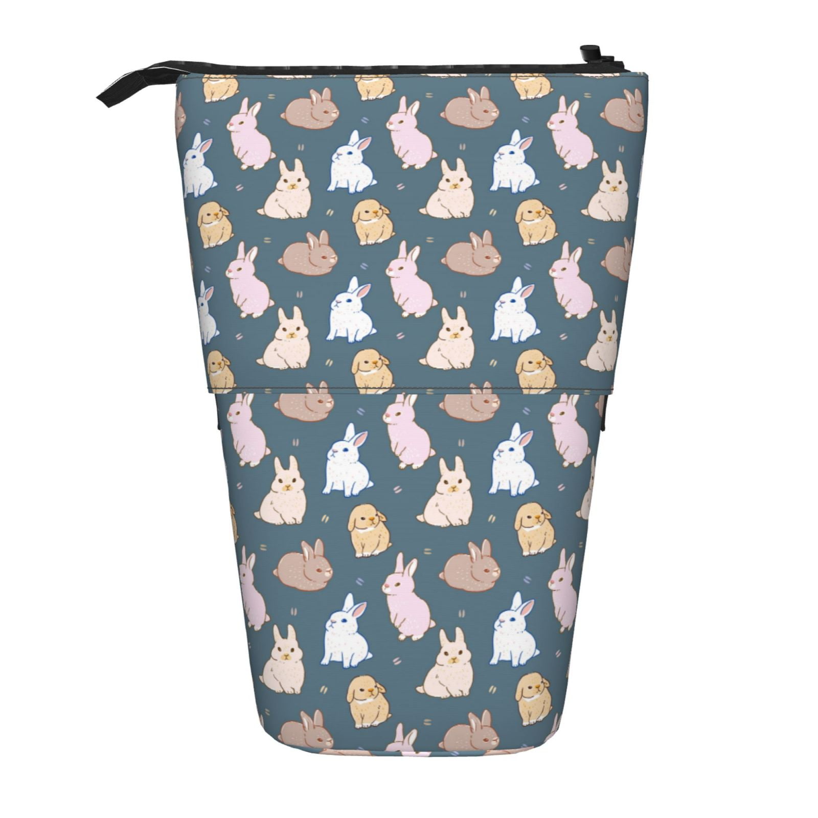Xecao Cute Rabbit Print Telescopic Pencil Bag Pen Holder Pop Up ...