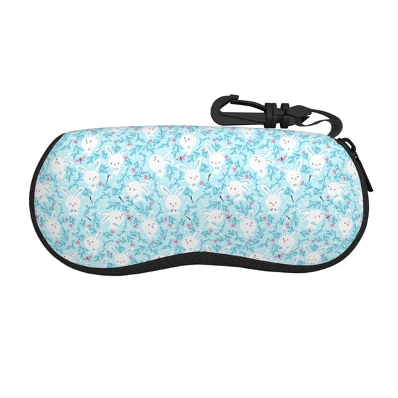 Xecao Cute Rabbit for Eyeglass Case Soft Shell, Portable Sunglass Case, Fashionable Eyeglass Case with Zipper, Lightweight