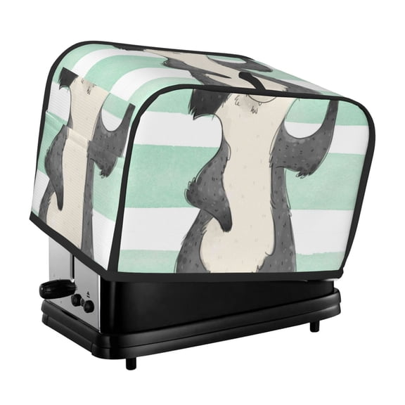 Xecao Cute Raccoon Print 2 Slice Toaster Cover with Pockets, Small Appliance Cover, Dust and Fingerprint Protection, Machine Washable