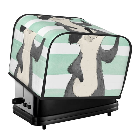 Xecao Cute Raccoon Print 4 Slice Toaster Cover with Pockets, Small Appliance Cover, Dust and Fingerprint Protection, Machine Washable