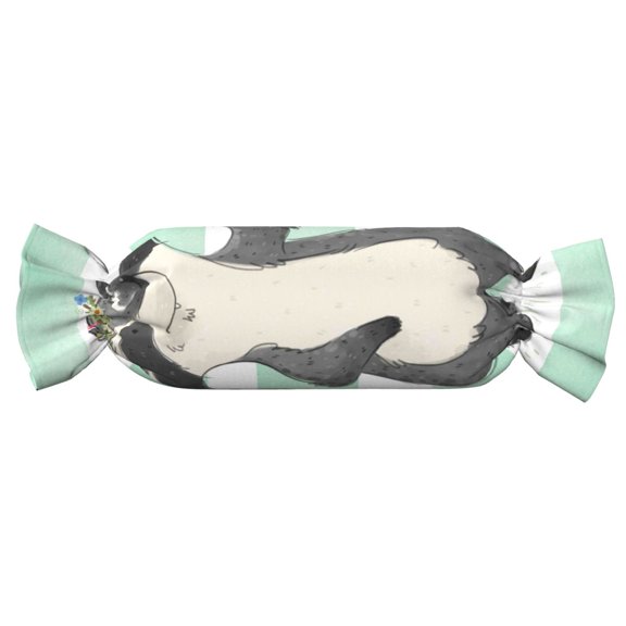 Xecao Cute Raccoon Print+Candy-Inspired Plush Pillow for Men Women Suitable for Beds, Sofas, Game Rooms Drawstring Closure