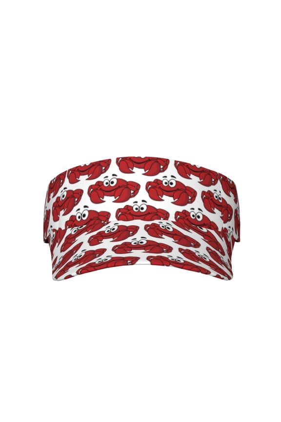Cute Red Crab for Adult Sun Cap offers versatile sun protection with adjustable Velcro for a secure fit.