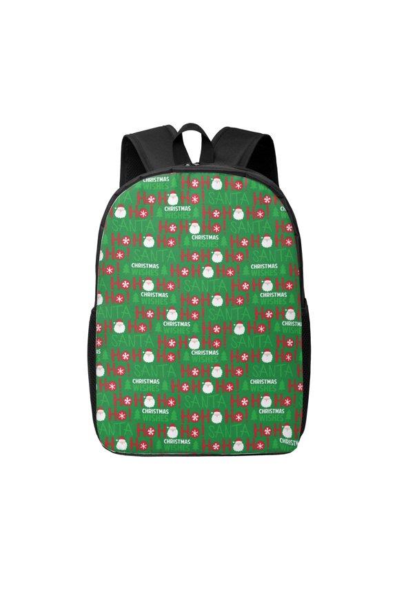 Cute Santa And Ho Ho Ho print Travel Backpack, Large Computer Backpack for Men Women, College School Rucksack Book Bag