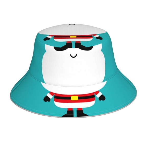 Xecao Cute Santa Claus Print Men and Women Night Reflective Hat Runner Cap Visor Bucket Hat Boonie Cap