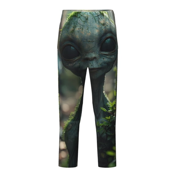 Xecao Cute Saucerman With Big Eyes Print Teenagers' Pajama Pants Long Sleep Pants Soft Elastic Waist Pajama Bottoms Elastic waist with 2 Pockets 5-16 Years-Large