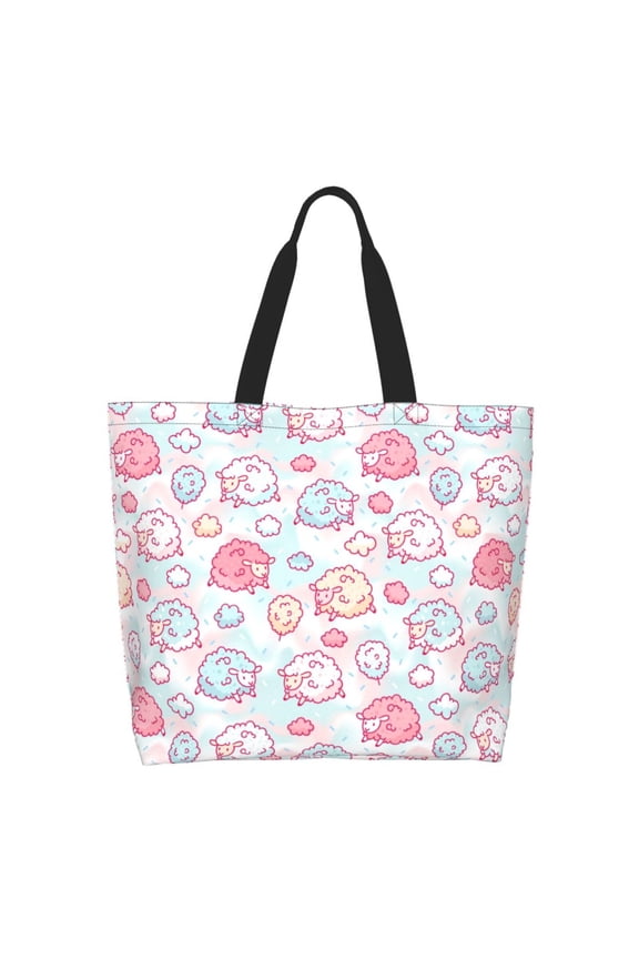 Cute Sheep for Tote Bag for Women, Tote Shoulder Bag with a littlw pocket and Handbag for Travel, Work