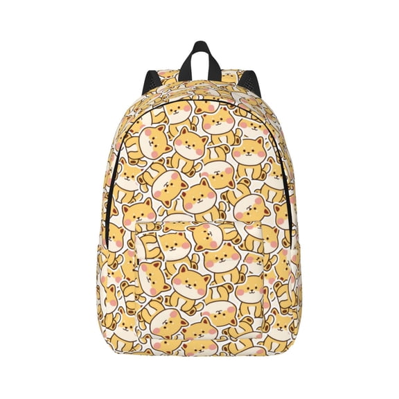 Xecao Cute Shiba for Canvas College Laptop Backpack, Durable Rucksack Travel Notebook Bag School Backpack Book Bag for Men Women