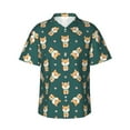 thumbnail image 1 of Xecao Cute Shiba print Hawaiian shirt - a stylish short-sleeve button-down for men, perfect for casual beach and tropical outings., 1 of 9