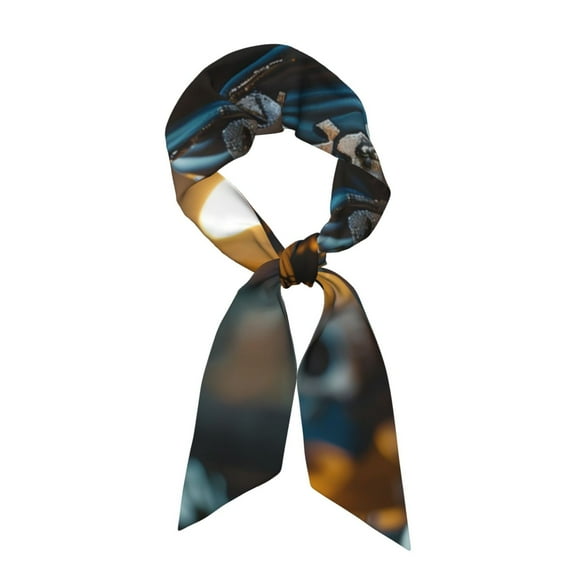 Xecao Cute Skeletons Figurines Pattern Large Satin Head Scarf - Satin Hair Scarves Silk Bandana Scarf Headscarf Silk Feeling Scarf for Women