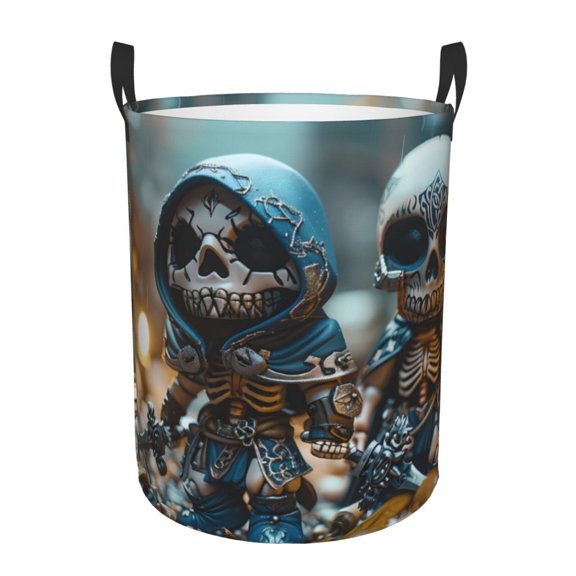 Xecao Cute Skeletons Figurines Print Laundry Basket,Laundry Hamper Designed for Storage Dirty Clothes Hamper,Collapsible Laundry Baskets-Medium