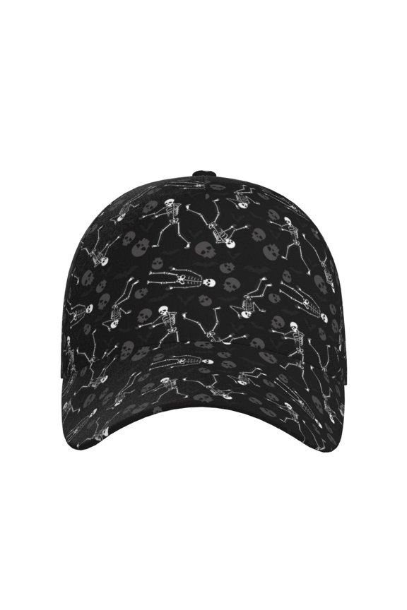 Cute Skull for Baseball Cap: Unisex, crafted from classic polyester twill fabric, featuring a soft unconstructed design