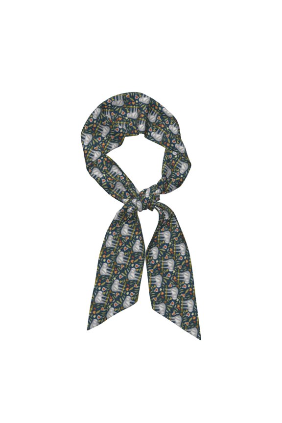 Cute Sloth Pattern Large Satin Head Scarf - Satin Hair Scarves Silk Bandana Scarf Headscarf Silk Feeling Scarf for Women