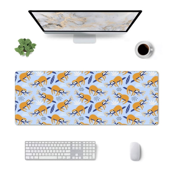 Xecao Cute Sloth for Mouse Pad - Waterproof Extended Contour Mouse Mat, Large Gaming Mousepad Laptop Keyboard Mat with Non-Slip Rubber Base