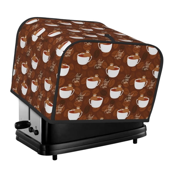Xecao Cute Sloths Bear Relaxing In Coffee Cup Print 4 Slice Toaster Cover with Pockets, Small Appliance Cover, Dust and Fingerprint Protection, Machine Washable