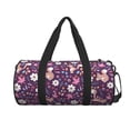 thumbnail image 1 of Xecao Cute Squirrel Floral print Round Travel Duffel Bag is a foldable gym bag with an inner pocket, perfect for travel sports, 1 of 8