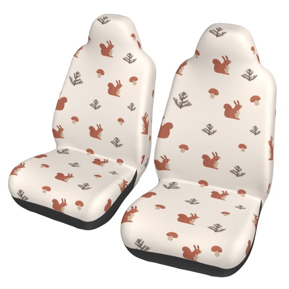 Xecao Cute Squirrel Print Car Seat Cover in That Fits Most Cars, Vans, SUVs, and Trucks.