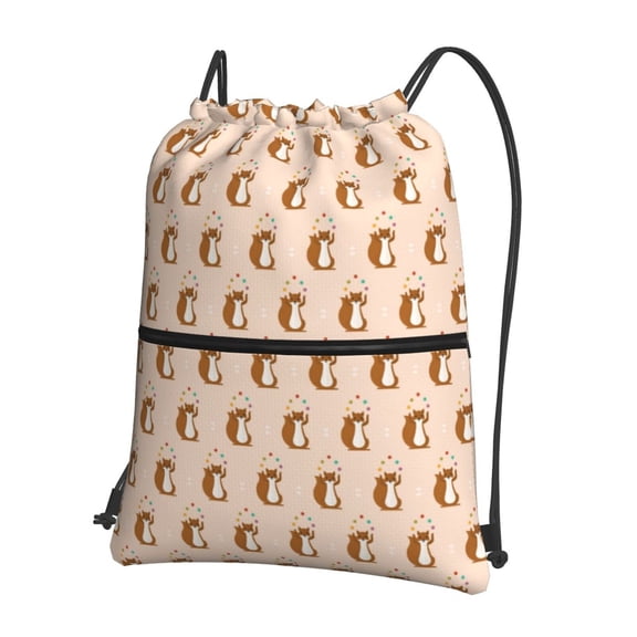 Xecao Cute Squirrel for Drawstring Bags,Pull String Backpack Bags,String Bag Sackpack