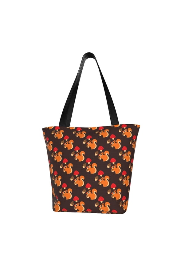Cute Squirrel for Tote Bag for Women -Tote Shoulder Bag with A Little Pocket Inside, Perfect for Travel and Work.