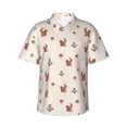 thumbnail image 1 of Xecao Cute Squirrel print Hawaiian shirt - a stylish short-sleeve button-down for men, perfect for casual beach and tropical outings., 1 of 9