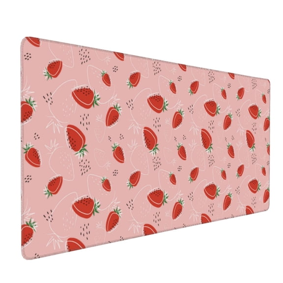 Xecao Cute Strawberry C Print Large Mouse Pad, 16x35.5in Mousepad, Professional Non-Slip Rubber Base Big Mouse Pad, Mouse Pad for Gaming & Office Full Desk Mouse Pad
