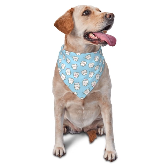 Xecao Cute Teeth for Pet Bandana - A Stylish Triangle Accessory for Small to Large Dogs, Puppies, and Cats