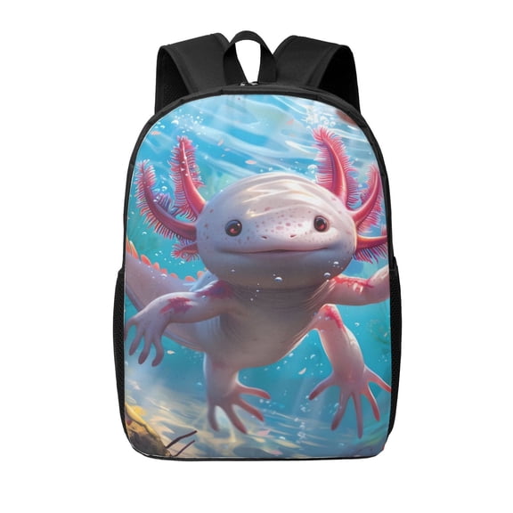 Xecao Cute Underwater Axolotl print Travel Backpack, Large Computer Backpack for Men Women, College School Rucksack Book Bag