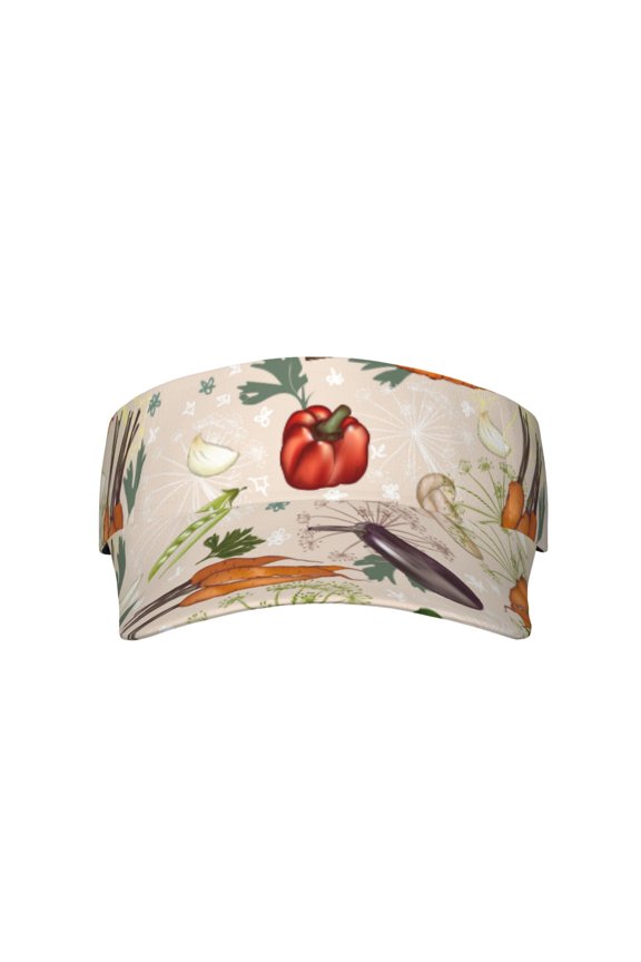 Cute Vegetables for Adult Sun Cap offers versatile sun protection with adjustable Velcro for a secure fit.